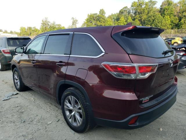 5TDBKRFH3FS194694 - 2015 TOYOTA HIGHLANDER LE BURGUNDY photo 2