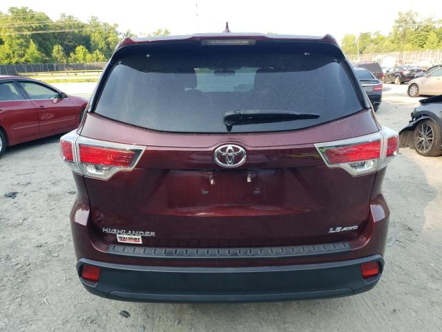 5TDBKRFH3FS194694 - 2015 TOYOTA HIGHLANDER LE BURGUNDY photo 6