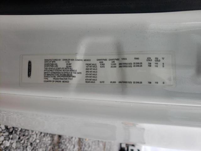 3AKJHHDRXKSKP5863 - 2019 FREIGHTLINER CASCADIA 1 WHITE photo 10