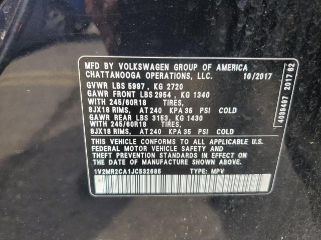 1V2MR2CA1JC532685 - 2018 VOLKSWAGEN ATLAS SEL BLACK photo 13