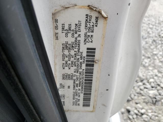 4TASN92N3YZ673374 - 2000 TOYOTA TACOMA XTRACAB PRERUNNER 白色 照片 12