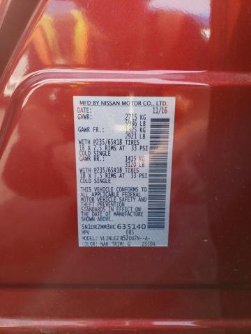 5N1DR2MM3HC635140 - 2017 NISSAN PATHFINDER S RED photo 13