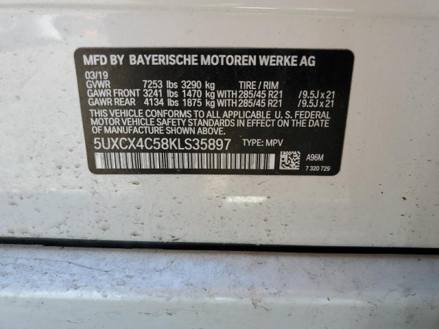 5UXCX4C58KLS35897 - 2019 BMW X7 XDRIVE50I WHITE photo 13