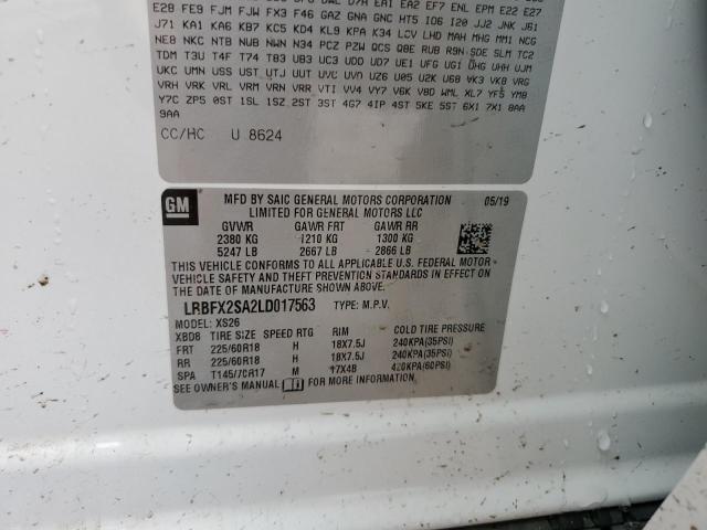 LRBFX2SA2LD017563 - 2020 BUICK ENVISION ESSENCE أبيض صورة 13