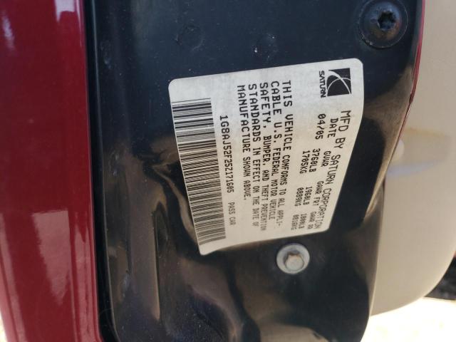 1G8AJ52F25Z171605 - 2005 SATURN ION LEVEL 2 RED photo 12