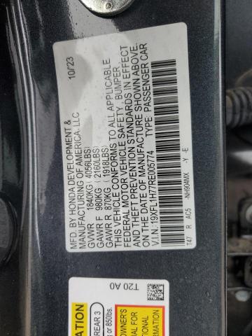 19XFL1H77RE005774 - 2024 HONDA CIVIC EXL 灰色 照片 12