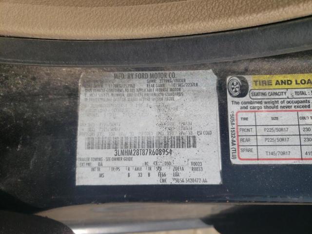 3LNHM28T87R608954 - 2007 LINCOLN MKZ BLACK photo 12