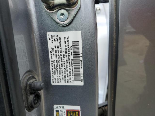 7FARW1H88HE006345 - 2017 HONDA CR-V EXL SILVER photo 12