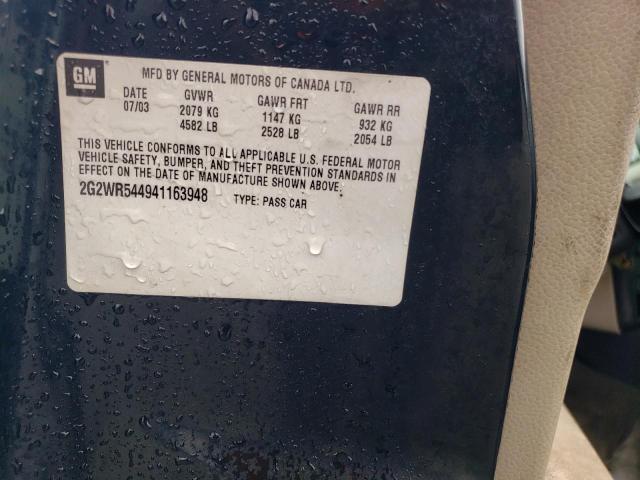 2G2WR544941163948 - 2004 PONTIAC GRAND PRIX GTP Qara foto 12