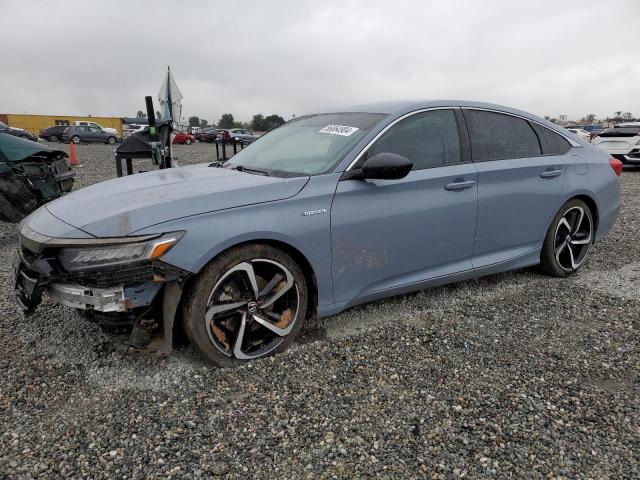 1HGCV3F20NA022480 - 2022 HONDA ACCORD HYBRID SPORT BLUE photo 1