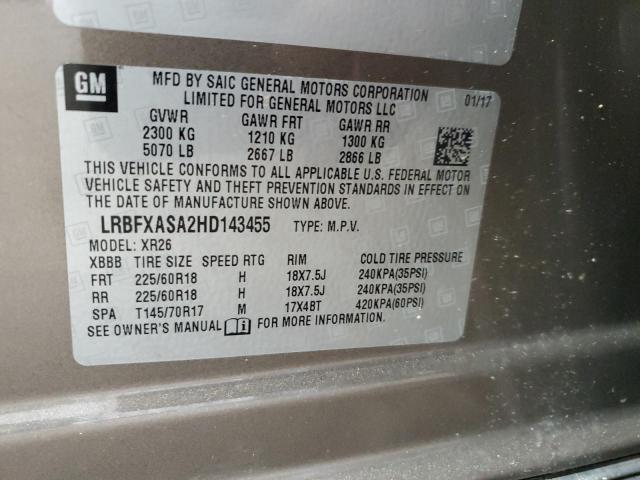 LRBFXASA2HD143455 - 2017 BUICK ENVISION PREFERRED 棕色 照片 13