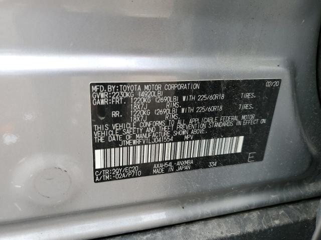 JTMEWRFV1LJ041554 - 2020 TOYOTA RAV4 XSE SILVER photo 13