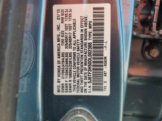 5J6TF3H50DL002388 - 2013 HONDA CROSSTOUR EXL ლურჯი ფოტო 12