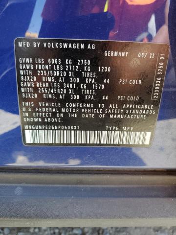 WVGUNPE25NP050831 - 2022 VOLKSWAGEN ID.4 PRO S 蓝色 照片 13