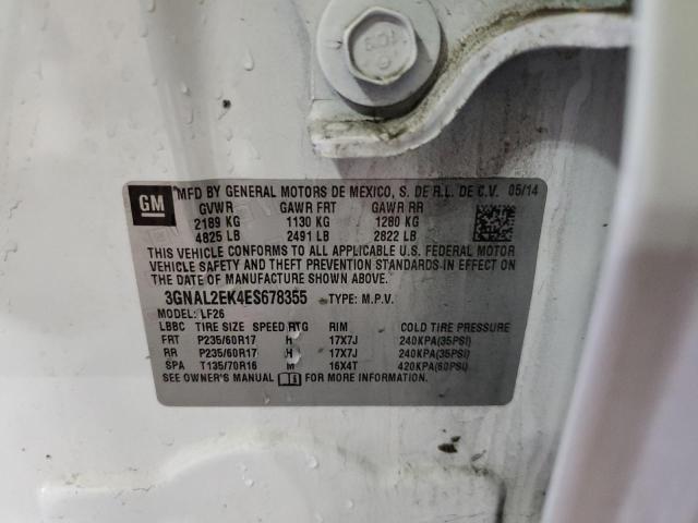 3GNAL2EK4ES678355 - 2014 CHEVROLET CAPTIVA LS WHITE photo 13