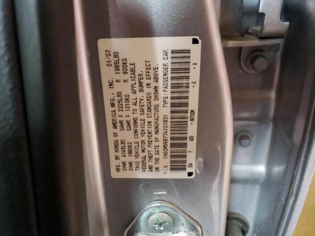 1HGCM56877A101831 - 2007 HONDA ACCORD EX SILVER photo 12