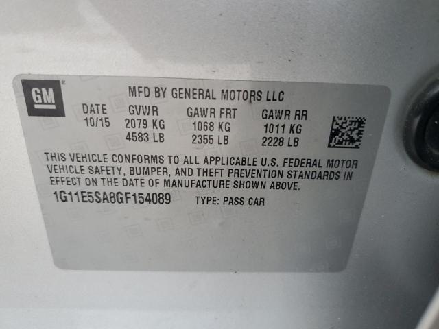 1G11E5SA8GF154089 - 2016 CHEVROLET MALIBU LIM LTZ 银色 照片 12