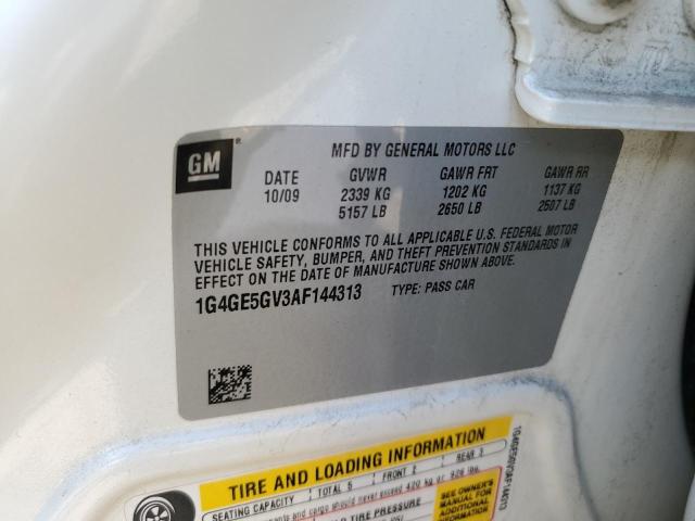 1G4GE5GV3AF144313 - 2010 BUICK LACROSSE CXS Սպիտակ լուսանկար 12