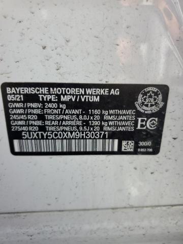 5UXTY5C0XM9H30371 - 2021 BMW X3 XDRIVE30I WHITE photo 13