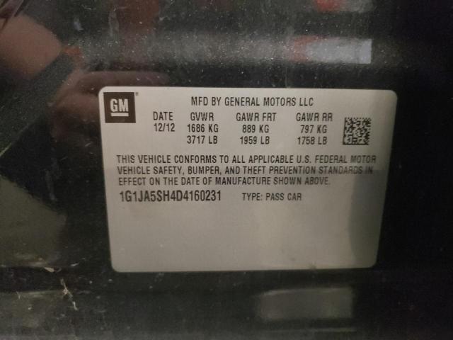 1G1JA5SH4D4160231 - 2013 CHEVROLET SONIC LS გრაფიტი ფოტო 12