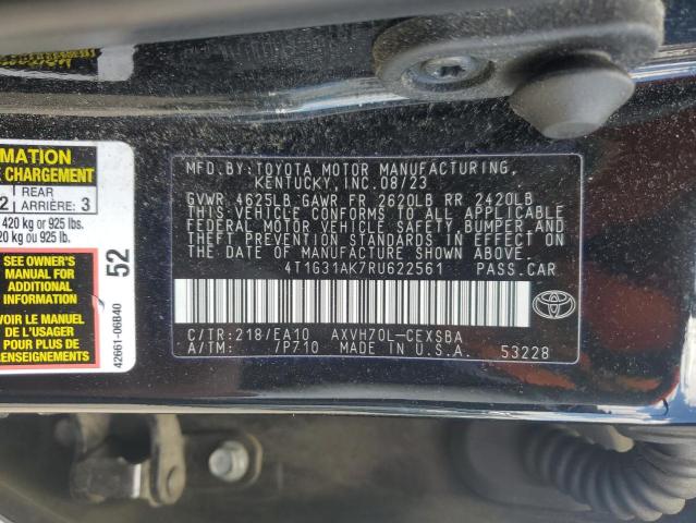 4T1G31AK7RU622561 - 2024 TOYOTA CAMRY SE NIGHT SHADE BLACK photo 12