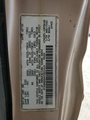 4TASN92N4YZ621414 - 2000 TOYOTA TACOMA XTRACAB PRERUNNER 棕色 照片 13