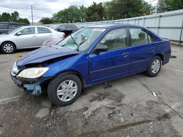 1HGES16345L005619 - 2005 HONDA CIVIC DX VP BLUE photo 1