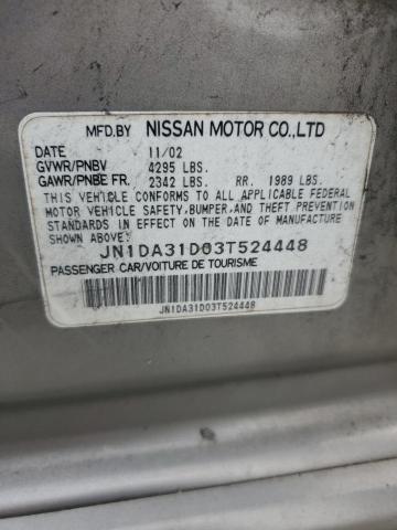 JN1DA31D03T524448 - 2003 NISSAN MAXIMA GLE SILVER photo 13