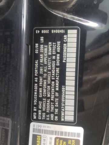 WVWFA71F18V044591 - 2008 VOLKSWAGEN EOS LUX 黑色 照片 12