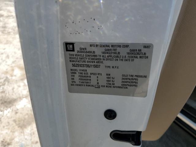 5GZEV23738J115837 - 2008 SATURN OUTLOOK XR თეთრი ფოტო 13