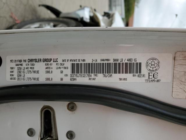 3C6TR5JT9EG217954 - 2014 RAM 2500 SLT თეთრი ფოტო 12