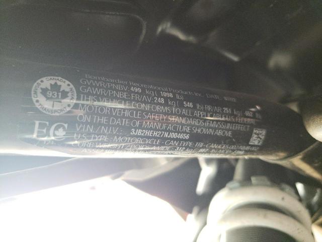 3JB2HEH27NJ004656 - 2022 CAN-AM RYKER RALLY EDITION BLACK photo 10