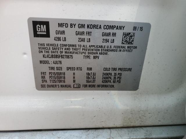 KL4CJBSB5FB270675 - 2015 BUICK ENCORE CONVENIENCE 白色 照片 12