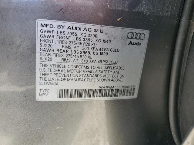 WA1VMAFE0DD003914 - 2013 AUDI Q7 PRESTIGE 灰色 照片 13