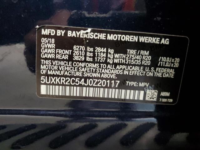 5UXKR2C54J0Z20117 - 2018 BMW X5 SDRIVE35I Mavi foto 12