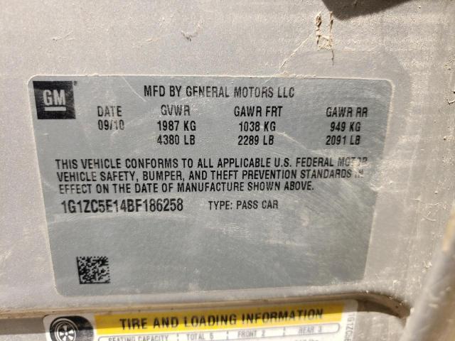 1G1ZC5E14BF186258 - 2011 CHEVROLET MALIBU 1LT TAN photo 10