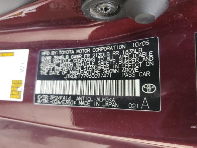 JTKDE177960097471 - 2006 TOYOTA SCION TC 紫色 照片 13