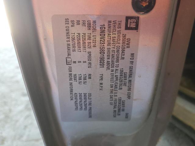 1GNDV23158D190201 - 2008 CHEVROLET UPLANDER LS 银色 照片 13