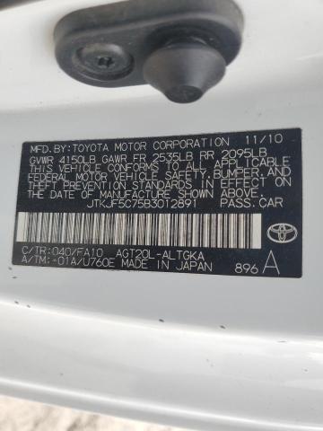 JTKJF5C75B3012891 - 2011 TOYOTA SCION TC Ağ foto 12