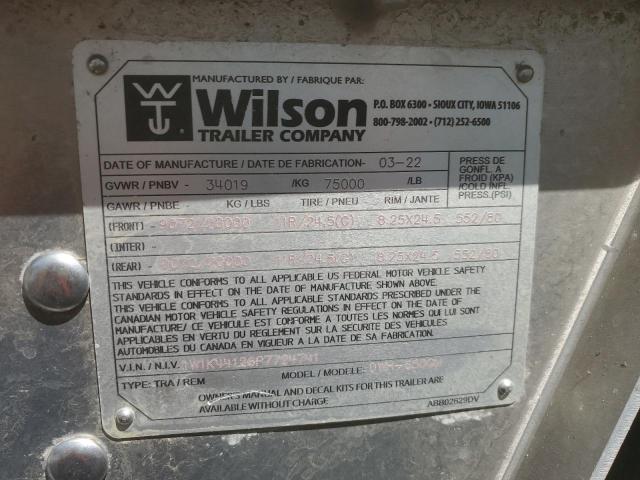 1W1K44126P7724741 - 2022 WILSON TRAILER GRAY photo 10