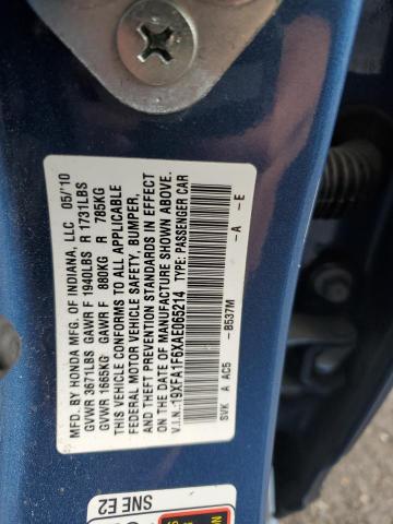 19XFA1F6XAE065214 - 2010 HONDA CIVIC LX-S 蓝色 照片 12