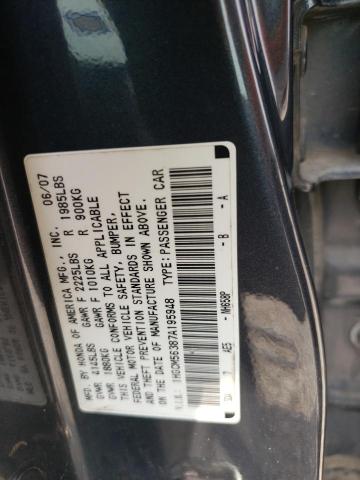 1HGCM56387A195948 - 2007 HONDA ACCORD SE BLUE photo 12