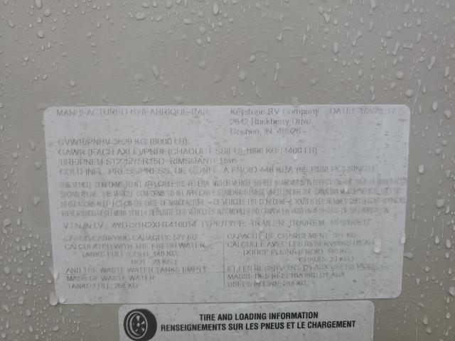 4YDT31R2XHT416014 - 2017 PASSPORT TRAVELTRLR TAN photo 10