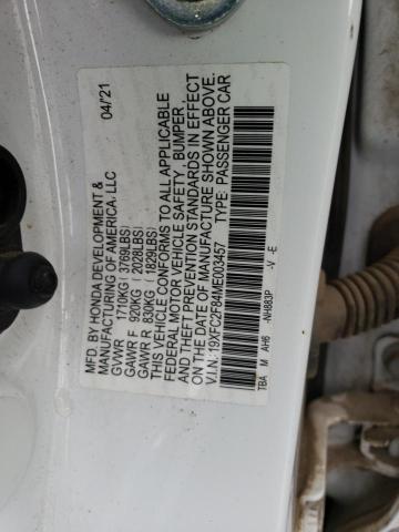 19XFC2F84ME003457 - 2021 HONDA CIVIC SPORT 白色 照片 12