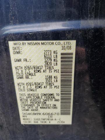 5N1AR18B99C606670 - 2009 NISSAN PATHFINDER S BLUE photo 13