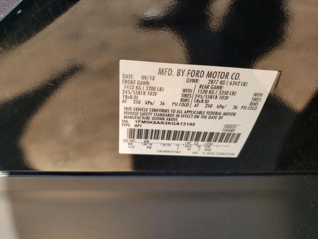 1FM5K8AR3KGA13195 - 2019 FORD EXPLORER POLICE INTERCEPTOR 黑色 照片 12