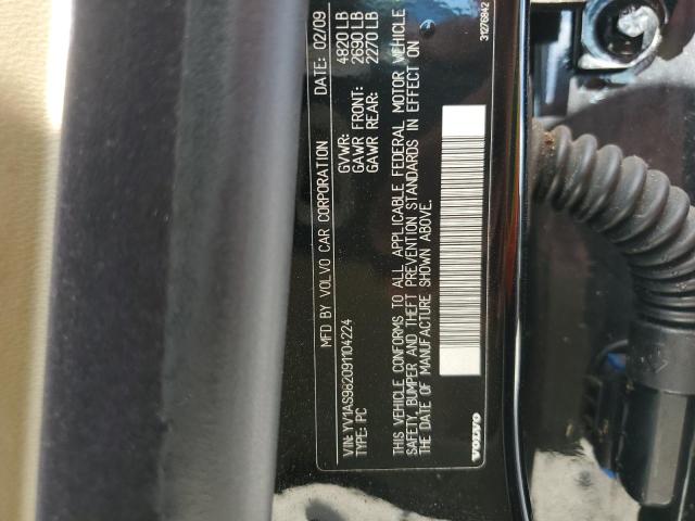 YV1AS982091104224 - 2009 VOLVO S80 3.2 BLACK photo 12