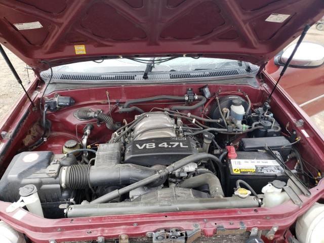 5TBRT34121S204826 - 2001 TOYOTA TUNDRA ACCESS CAB Կարմիր լուսանկար 11