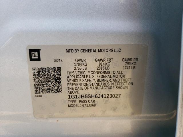 1G1JB5SH6J4123027 - 2018 CHEVROLET SONIC LS BLUE photo 12