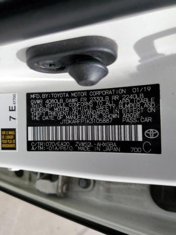 JTDKARFP1K3105887 - 2019 TOYOTA PRIUS PRIM 白色 照片 12